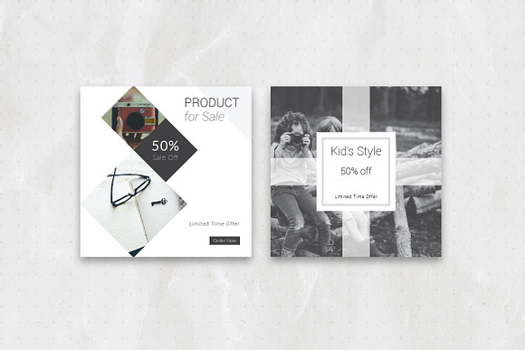 Black and White Social Media Pack in Instagram Templates - product preview 2