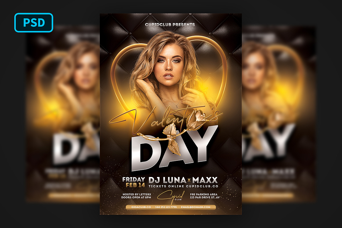 Black Gold Valentine Flyer in Flyer Templates - product preview 8