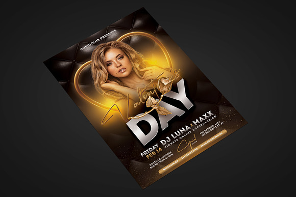 Black Gold Valentine Flyer in Flyer Templates - product preview 1
