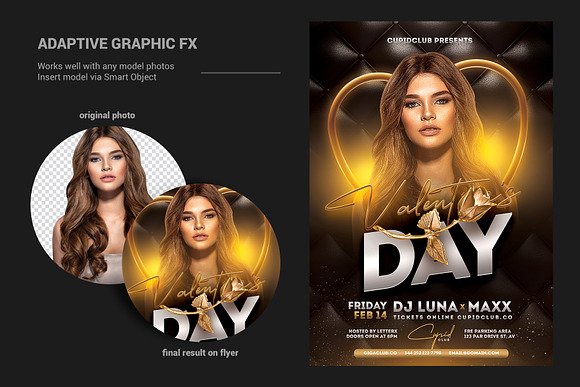 Black Gold Valentine Flyer in Flyer Templates - product preview 3