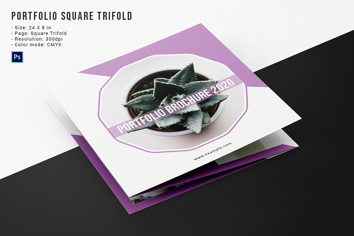 Portfolio Square Trifold in Brochure Templates - product preview 8