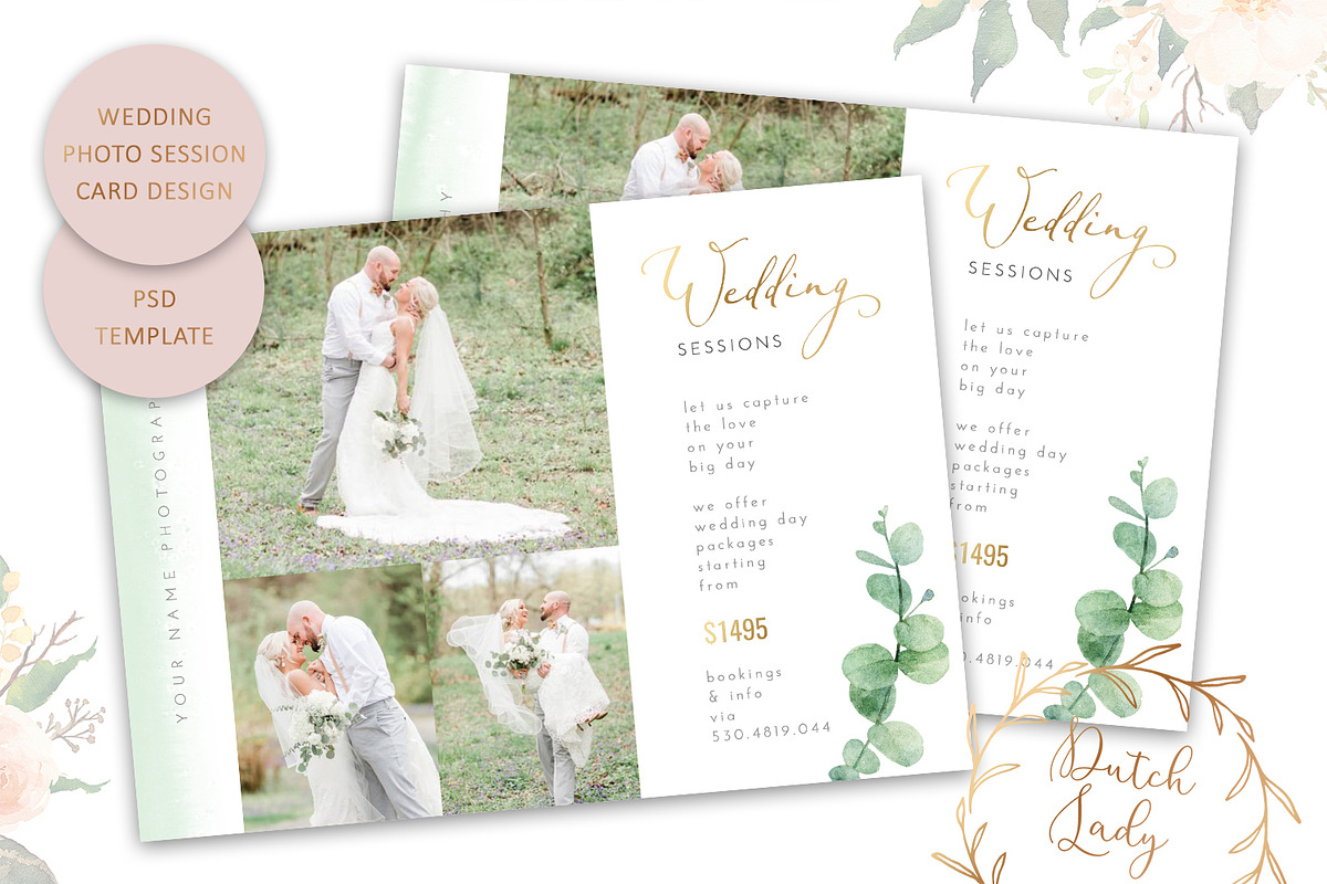 PSD Wedding Photo Card Template #8 in Card Templates - product preview 8