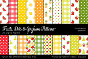 Fruits, Dots & Gingham Digital Paper