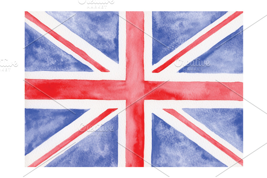 Watercolor British Flag in Objects - product preview 8