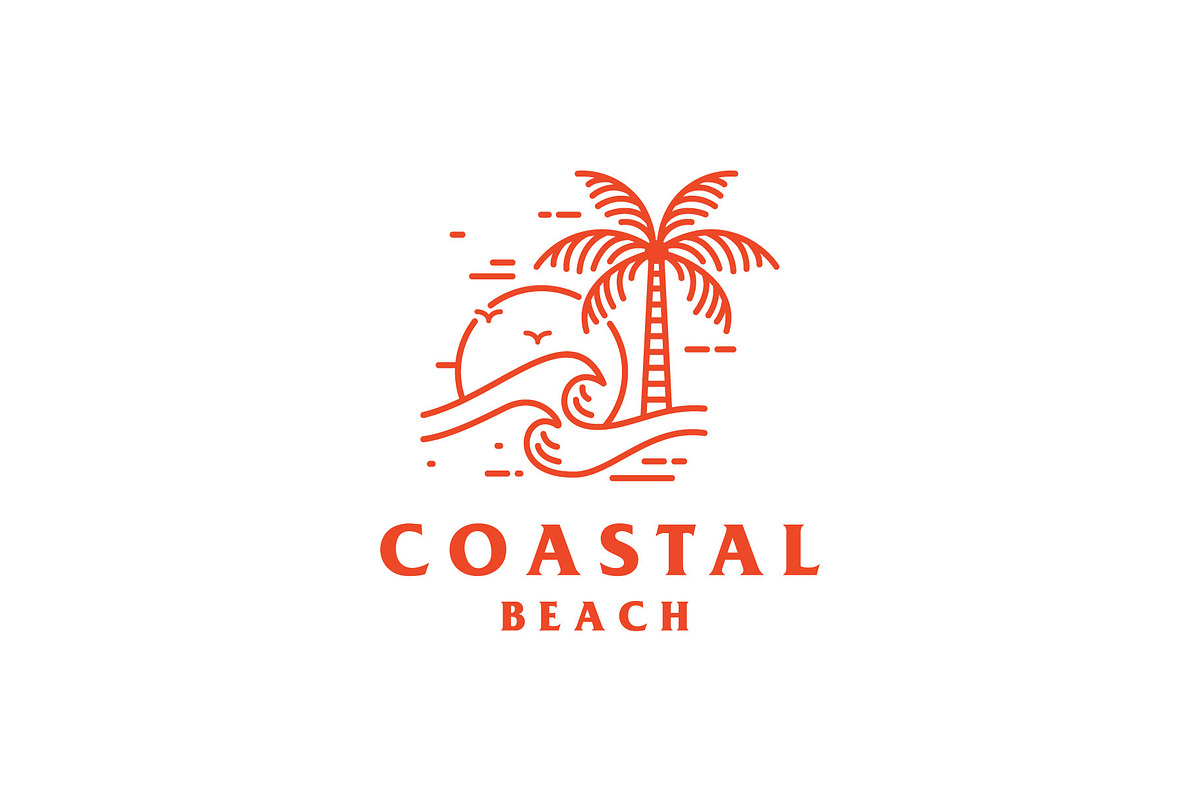 Coastal Beach Logo in Logo Templates - product preview 8