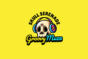 skull headphone - Mascot Logo