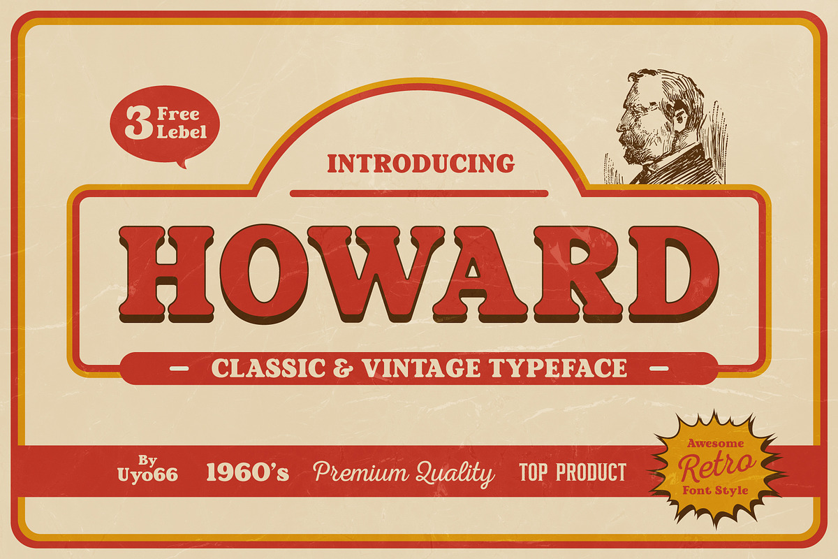 Howard - Retro Vintage Typeface in Serif Fonts - product preview 8