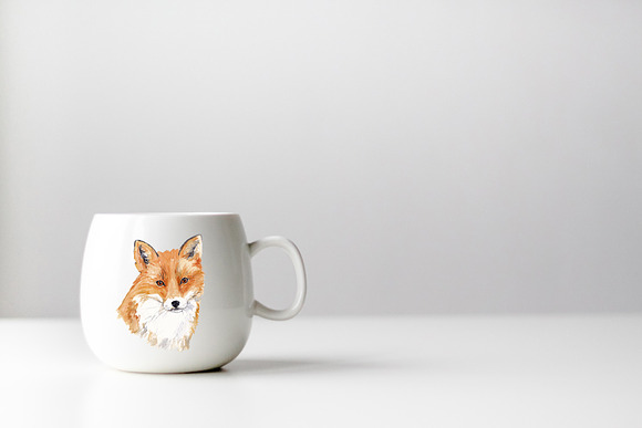 Watercolor Fox Illustration in Illustrations - product preview 3
