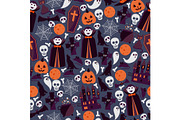 Halloween seamless pattern, vector