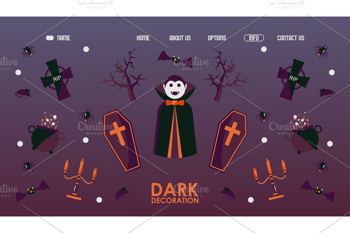 Halloween website design, vector in Textures - product preview 8