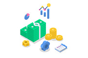 Accounting isometric color vector