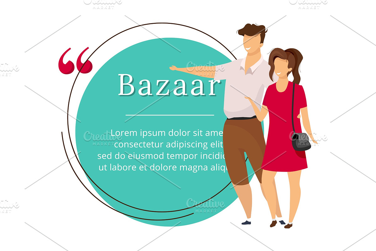 Bazaar buyers flat color vector in Textures - product preview 8