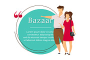 Bazaar buyers flat color vector