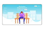 Autumn depression landing page flat