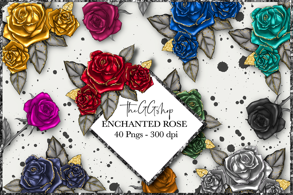 Vintage Rose Png Cliparts in Illustrations - product preview 8