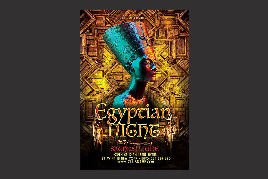 Egyptian Party Flyer in Flyer Templates - product preview 8