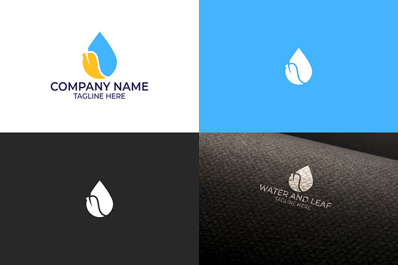 Leaf and Water Logo in Logo Templates - product preview 1