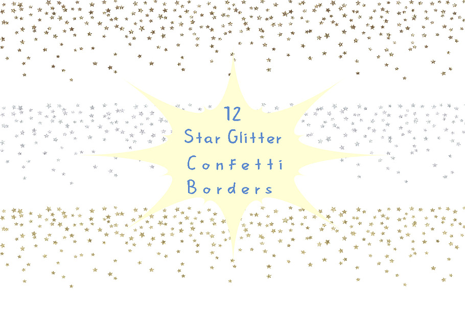 Star glitter confetti borders