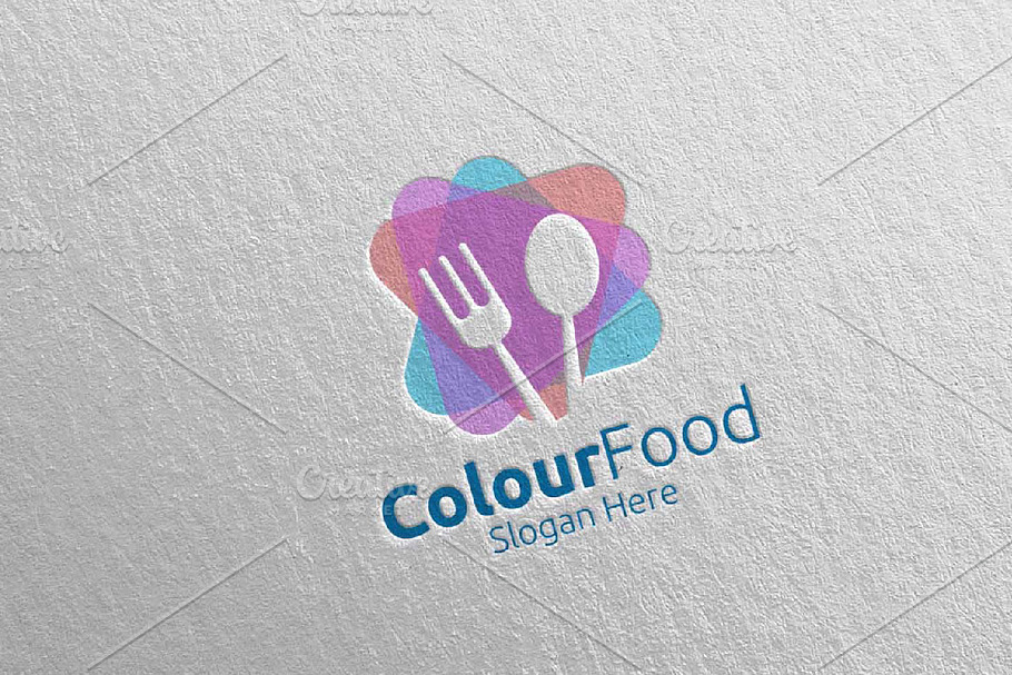 Color Food Logo Restaurant, Cafe 66 in Logo Templates - product preview 8