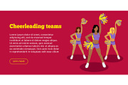 Cheerleading Teams Web Banner. Girls