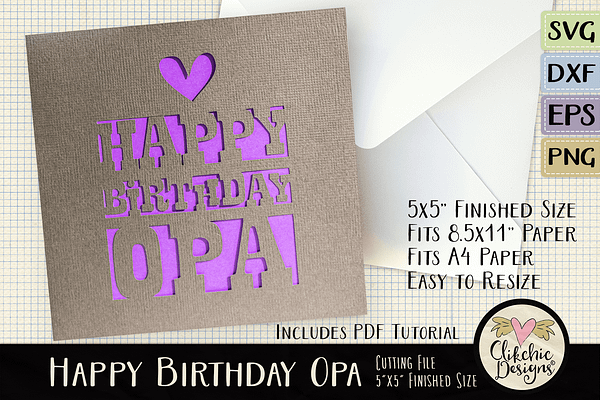 Happy Birthday Opa SVG Card