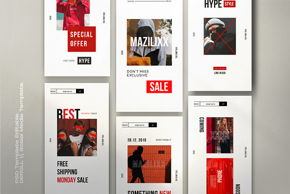 MAZILLAX - Social Media Kit Bundle in Instagram Templates - product preview 1