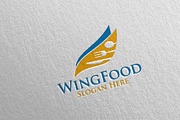 Wing Food Logo Restaurant or Cafe 68