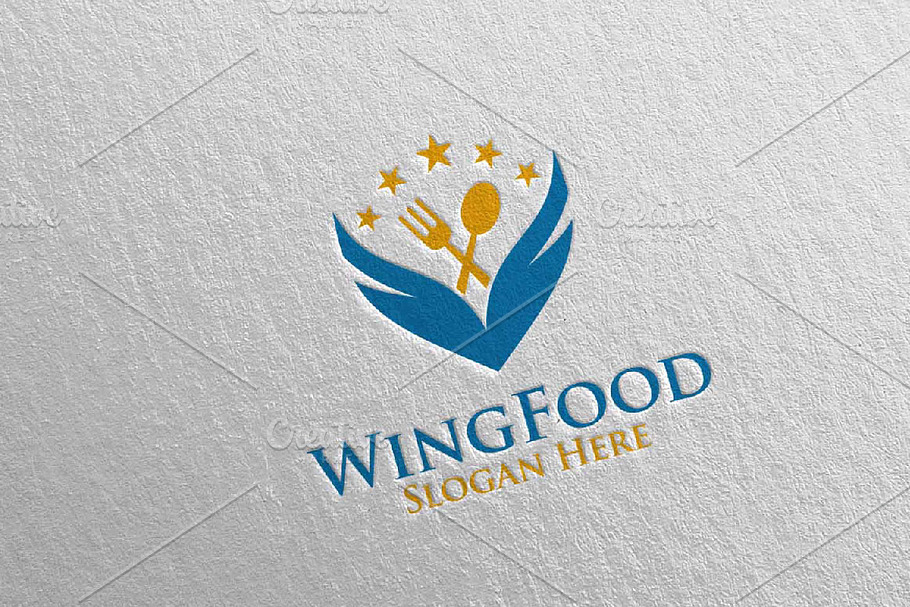 Wing Food Logo Restaurant or Cafe 19 in Logo Templates - product preview 8