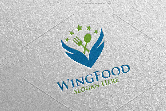 Wing Food Logo Restaurant or Cafe 19 in Logo Templates - product preview 1