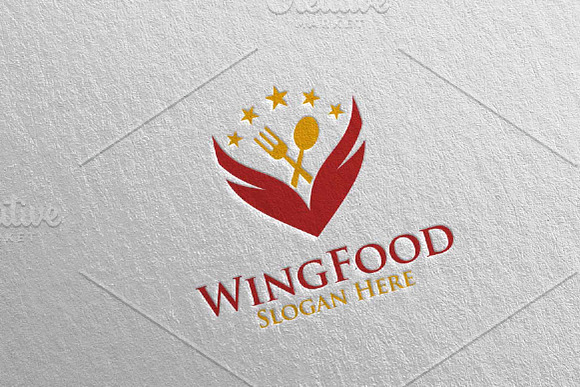 Wing Food Logo Restaurant or Cafe 19 in Logo Templates - product preview 2