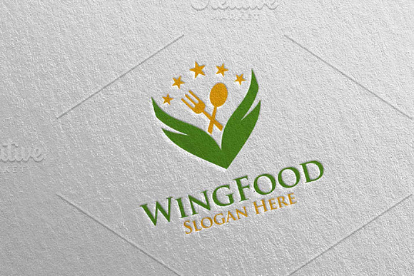 Wing Food Logo Restaurant or Cafe 19 in Logo Templates - product preview 3