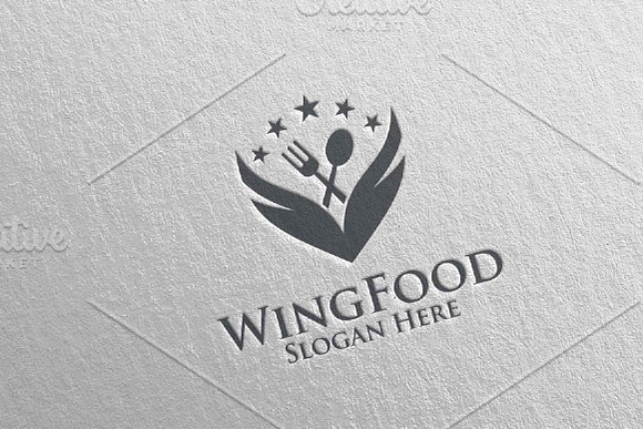 Wing Food Logo Restaurant or Cafe 19 in Logo Templates - product preview 4