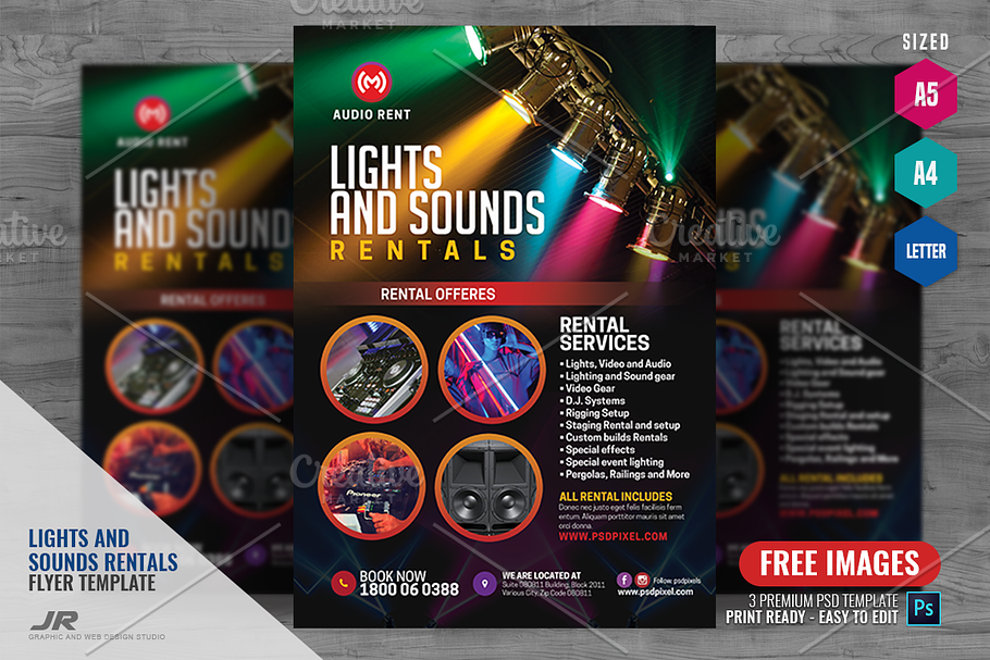 Sounds and Lights Rentals Flyer in Flyer Templates - product preview 8