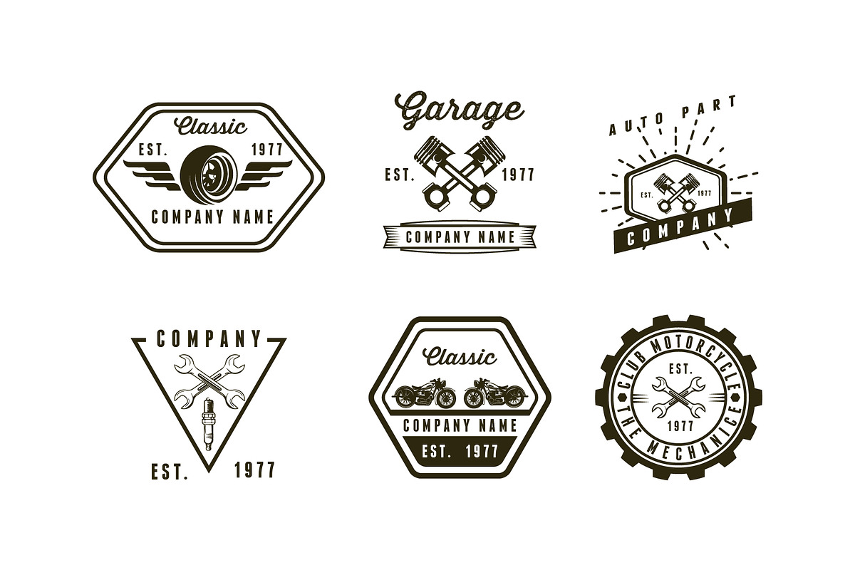 Set Badges Kit Motrcycle Logo vol 3 in Logo Templates - product preview 8