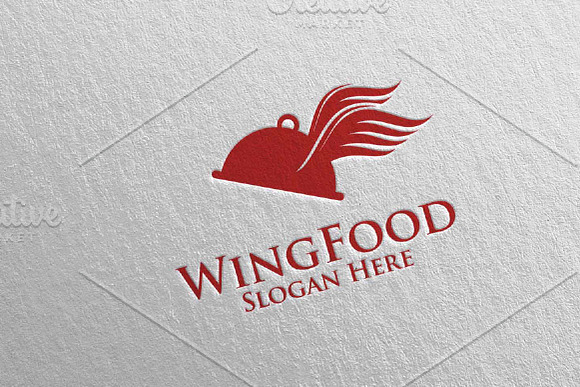 Wing Food Logo Restaurant or Cafe 70 in Logo Templates - product preview 2