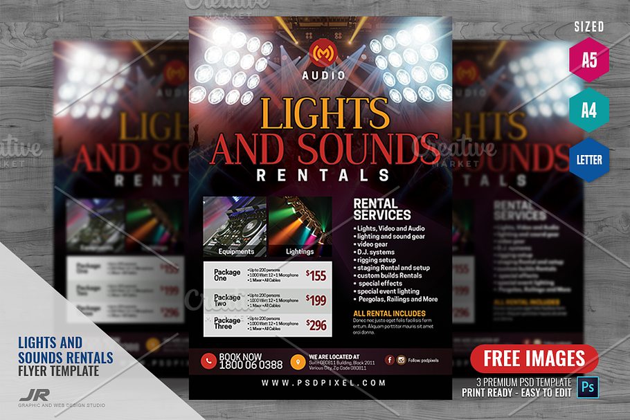 Sound and Light Rentals Company in Flyer Templates - product preview 8