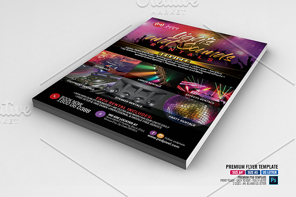 Events Sound and Lightings Services in Flyer Templates - product preview 1