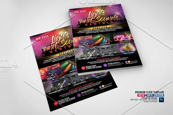 Events Sound and Lightings Services in Flyer Templates - product preview 2