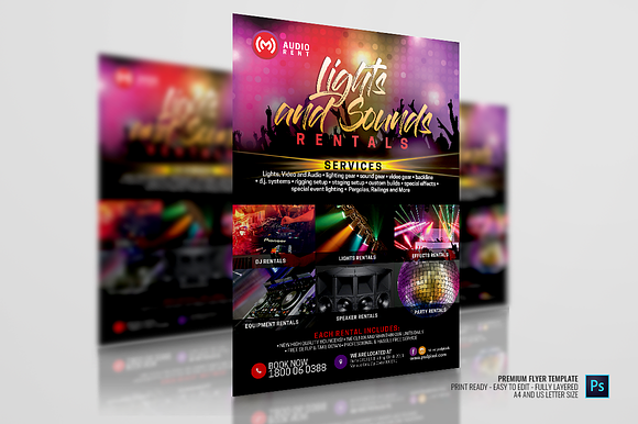 Events Sound and Lightings Services in Flyer Templates - product preview 5