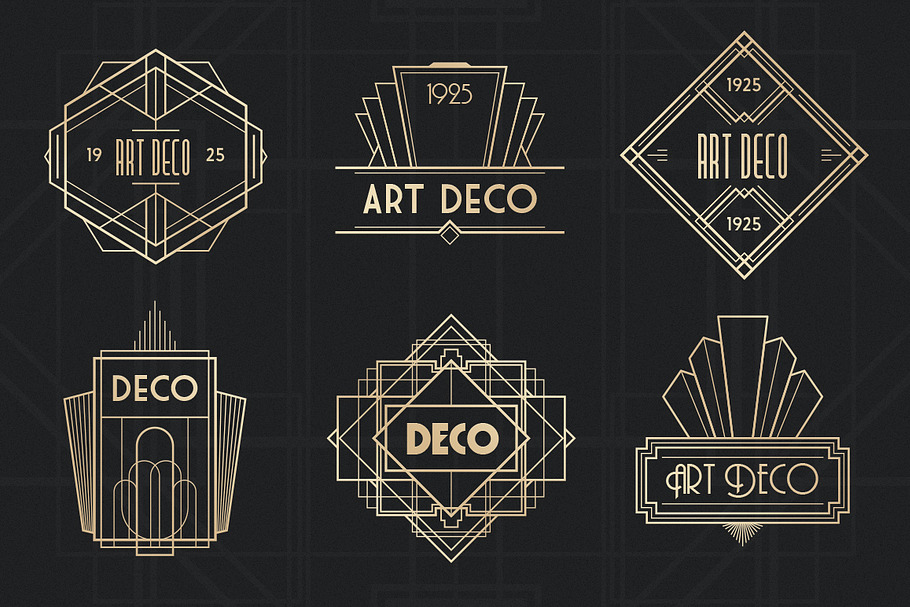 Art Deco Badges Creative Logo Templates Creative Market