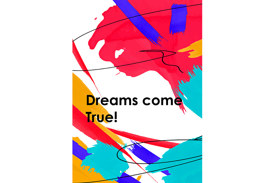 Dreams come true phrase abstract in Brochure Templates - product preview 8