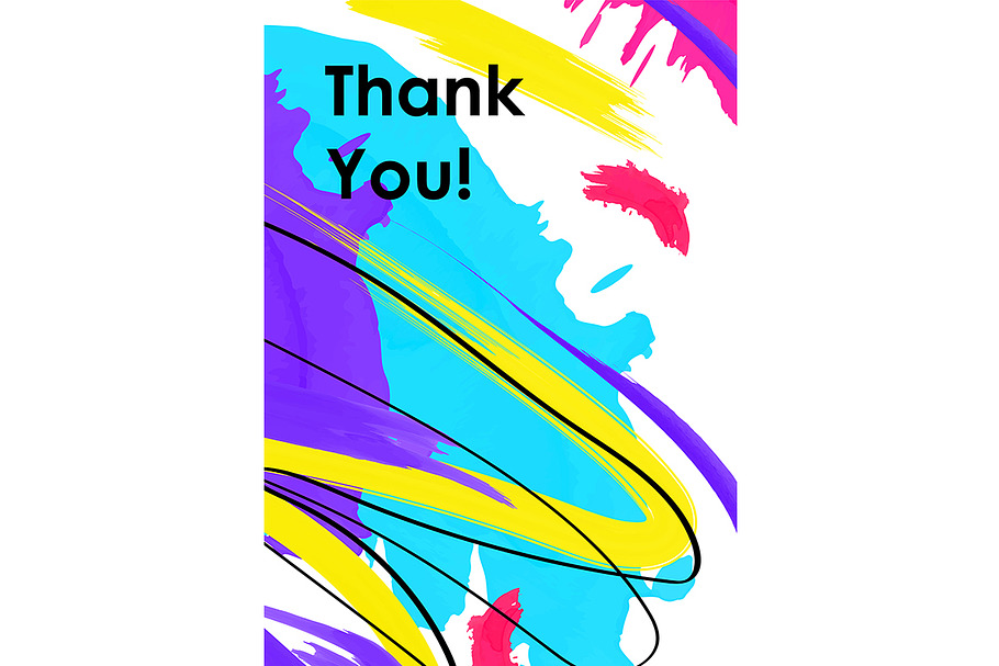 Thank you note with paint smears in Brochure Templates - product preview 8