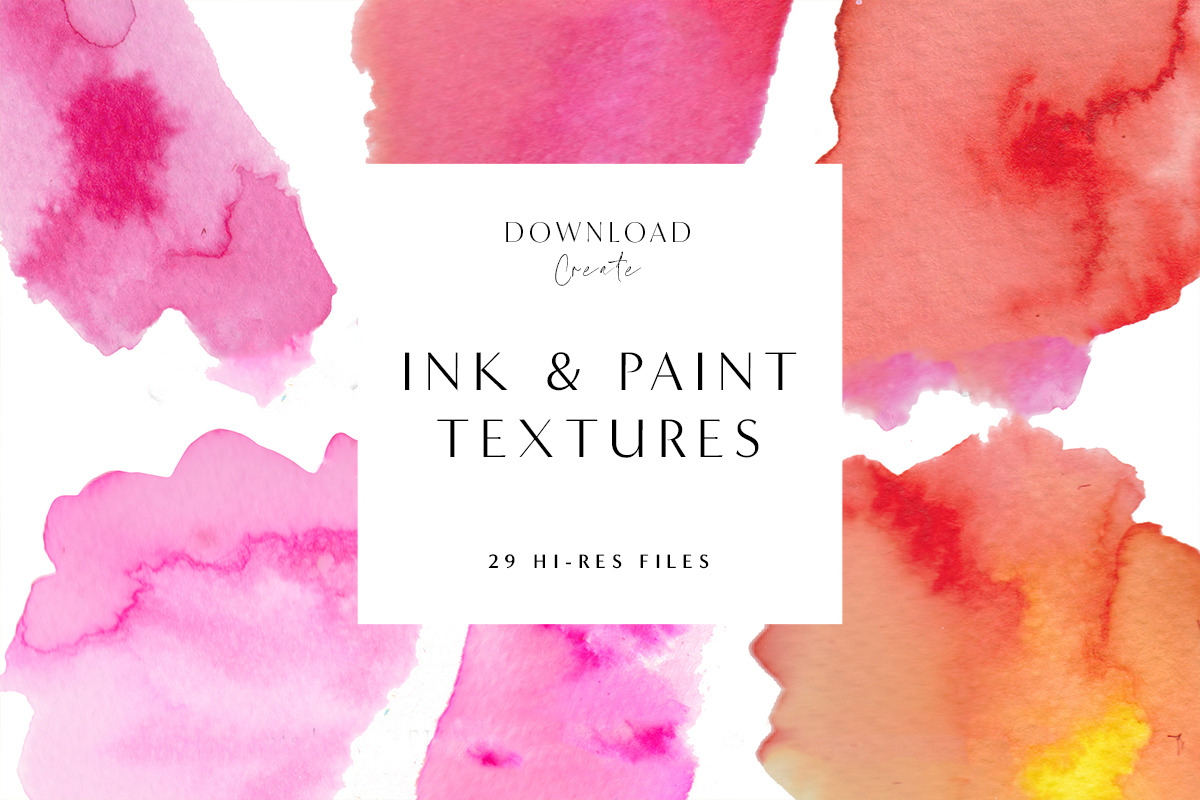 29 Ink & Watercolour Clip Art Pieces in Textures - product preview 8