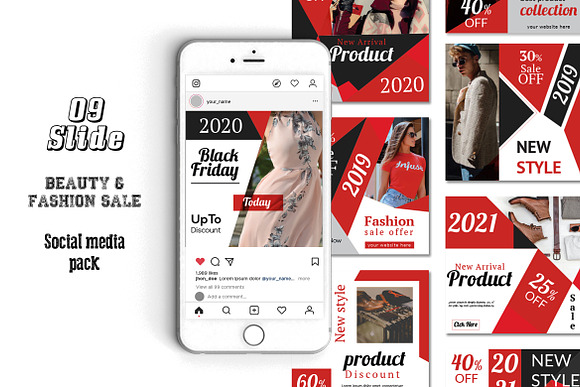 Black Friday Social Media Pack in Instagram Templates - product preview 2