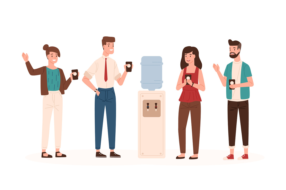 Office water cooler talk in Illustrations - product preview 8