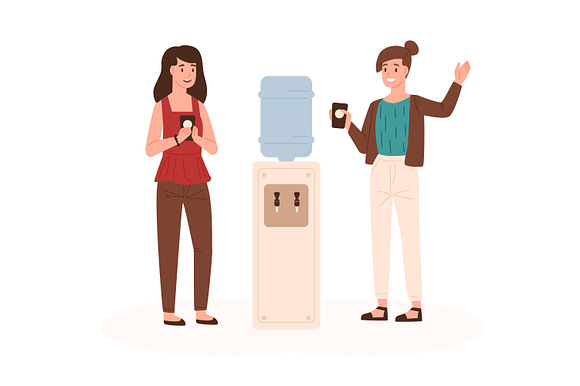 Office water cooler talk in Illustrations - product preview 1