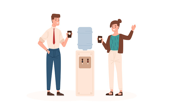 Office water cooler talk in Illustrations - product preview 2
