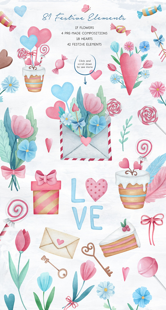 Valentine's Day Sweet Set in Illustrations - product preview 1