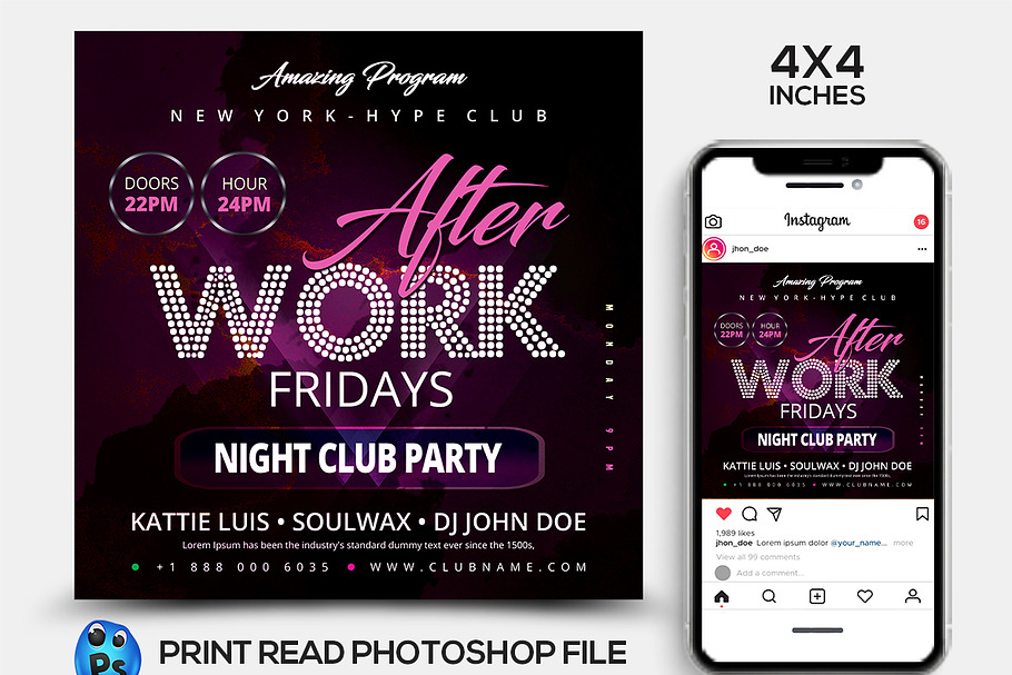 Night Club Flyer Template in Invitation Templates - product preview 8