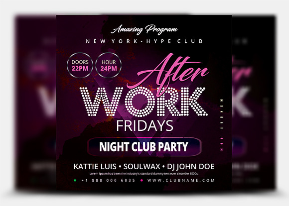 Night Club Flyer Template in Invitation Templates - product preview 1
